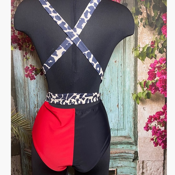 NWOT Leopard belt one piece bikini  high waist - Picture 6 of 6